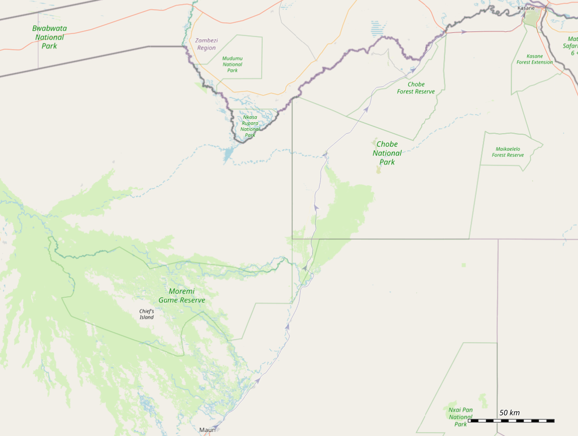 Von Maun nach Kasane.