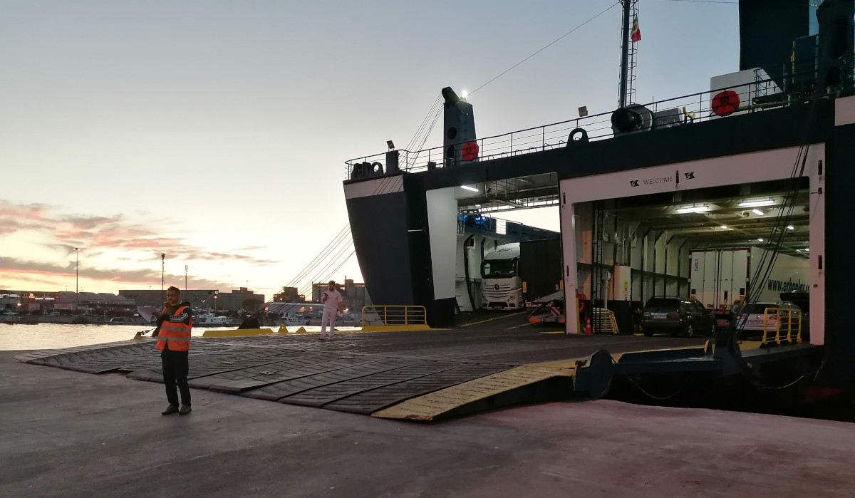 Kurz vor dem Entladen.