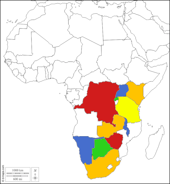Die Länder entlang der Reiseroute.