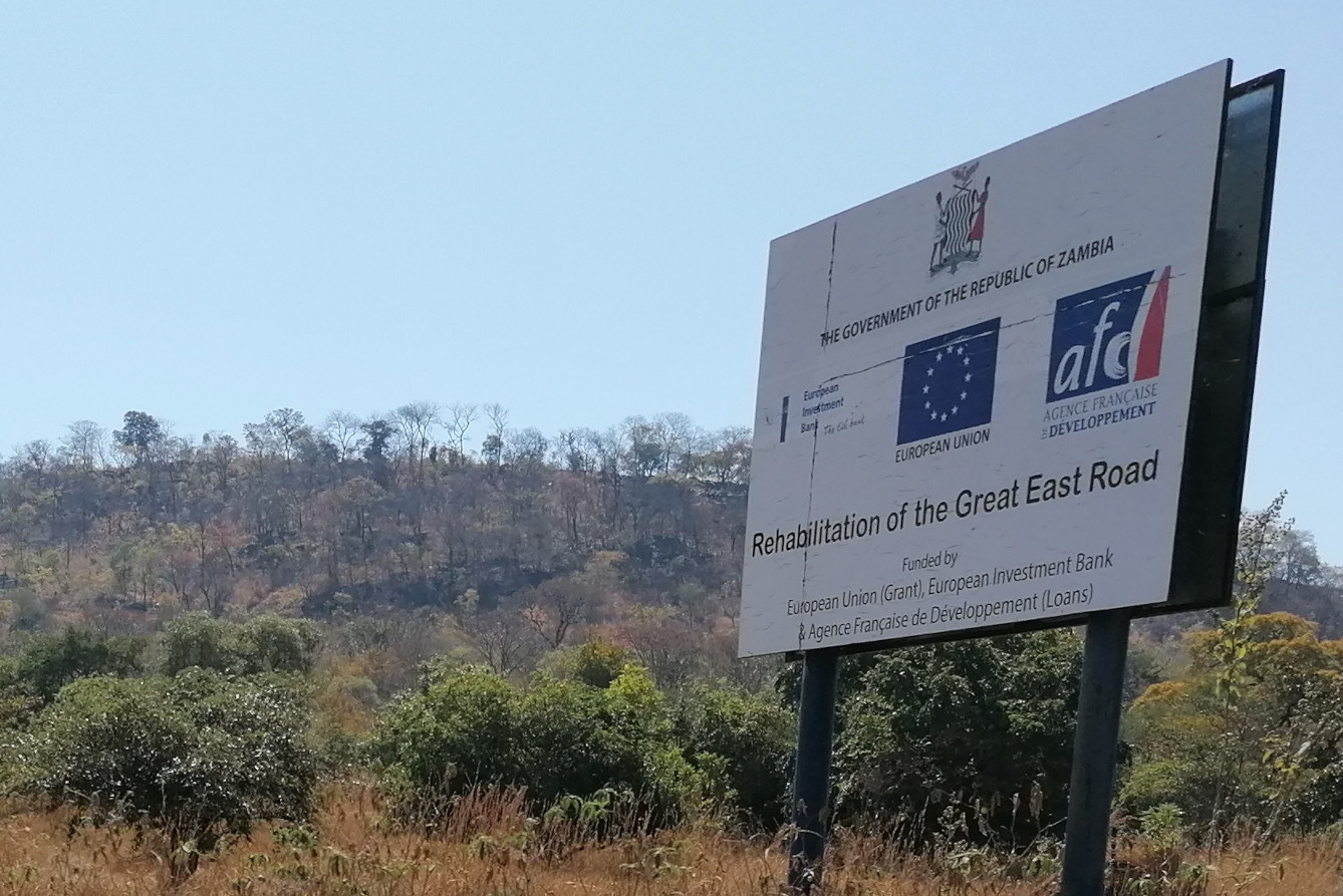 Schild zur EU-Finanzierung.