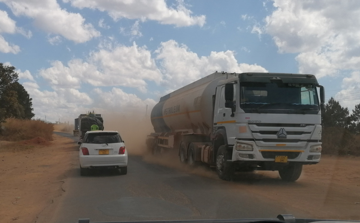 Typisches Straßenbild in Nakonde.