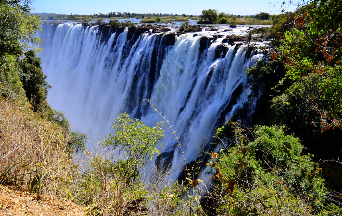 Die Wasserfälle auf sambischer Seite.
