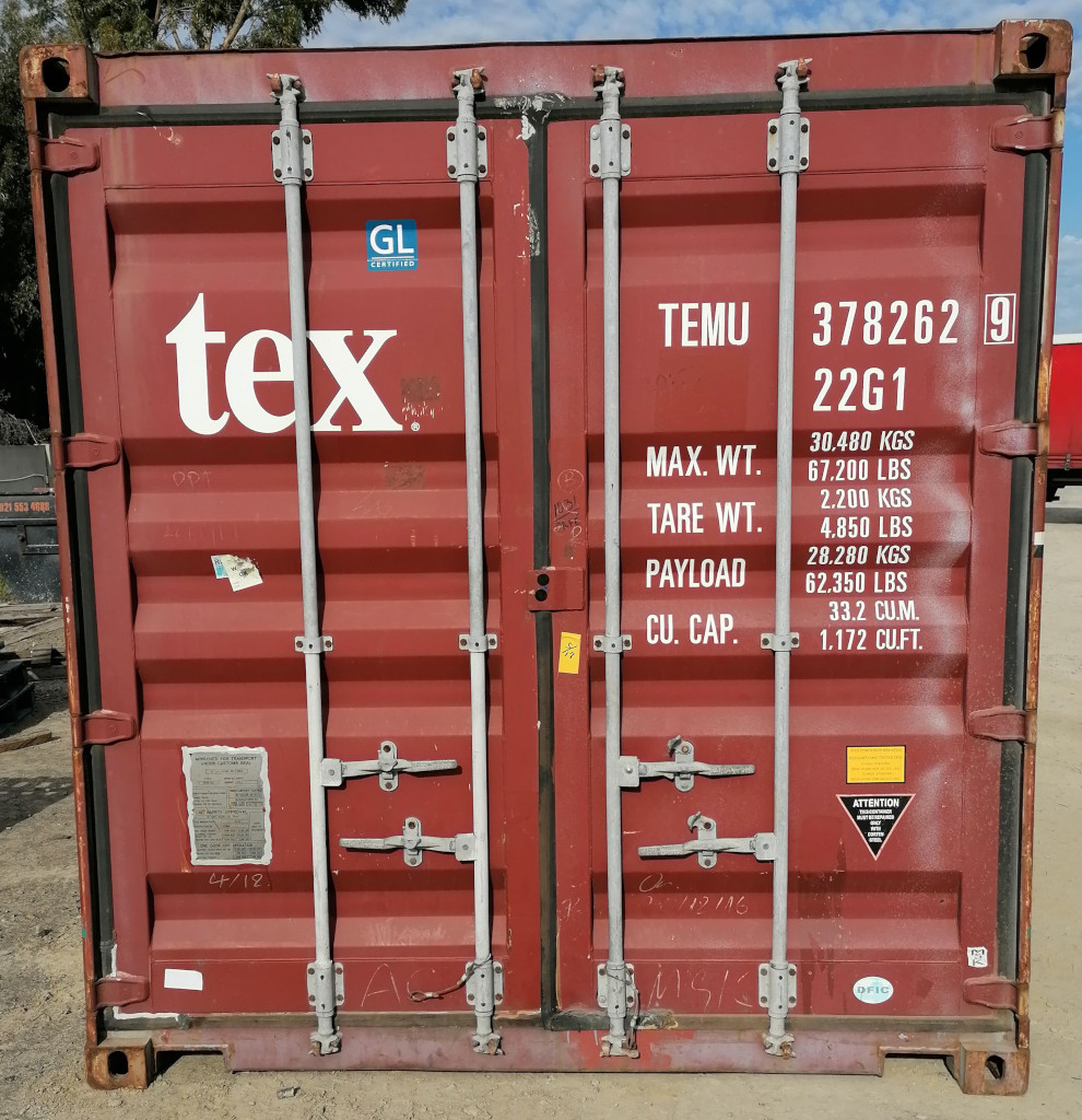 Der bereitgestellte Container für die Rückverschiffung.