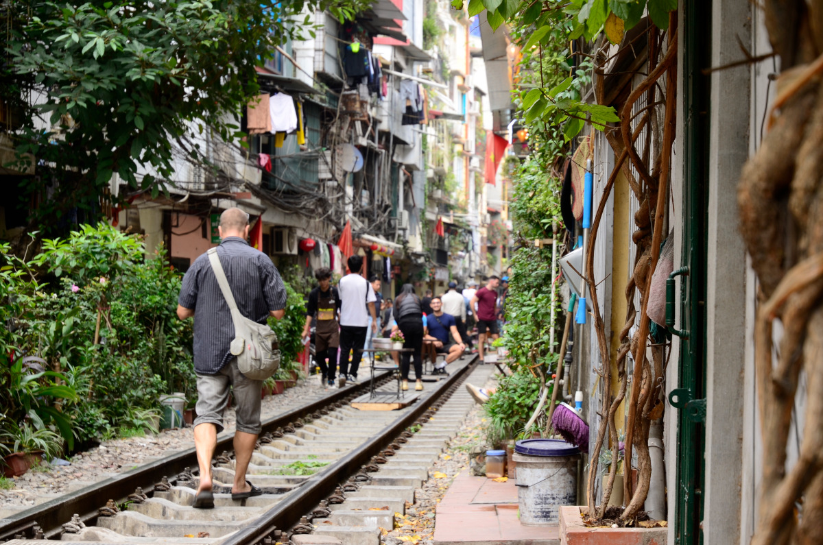 Vor Ankunft des Zuges ...