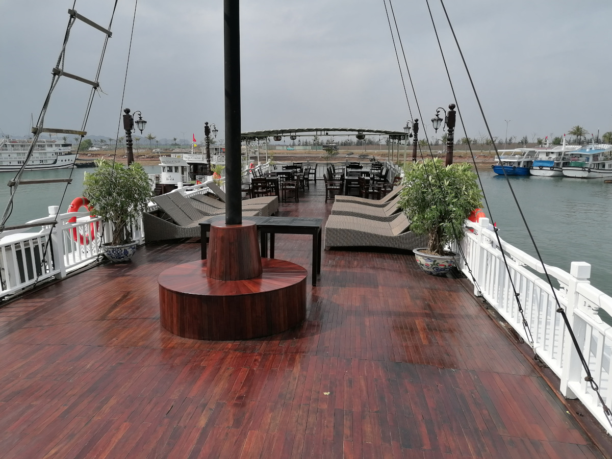 Das Aussichtsdeck unseres Schiffes