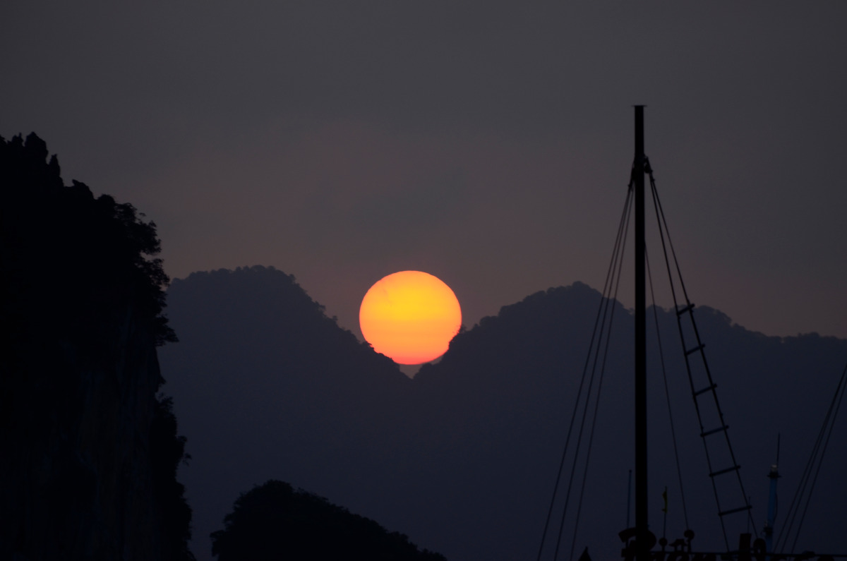 Der letzte Blick des Tages auf die Sonne