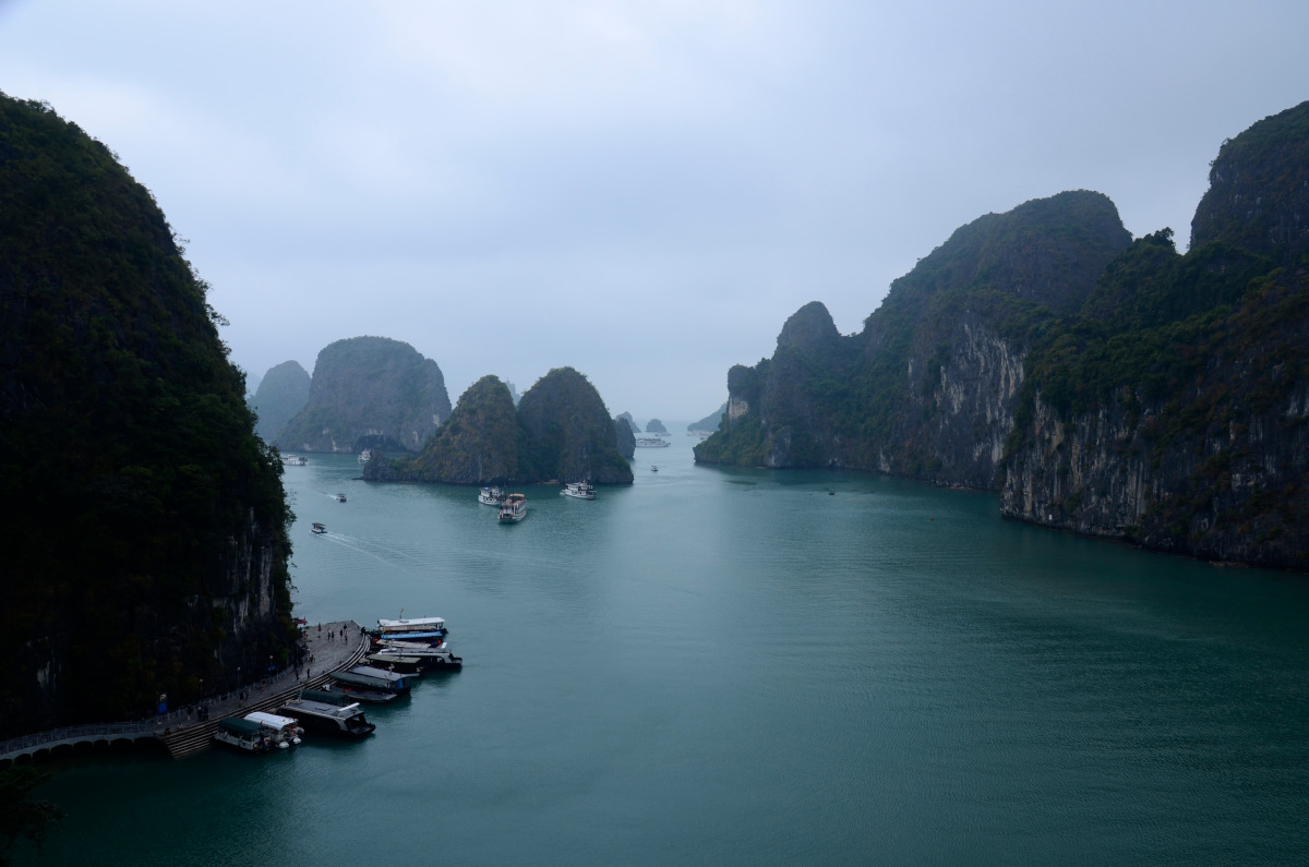 Blick von oben auf die Bucht