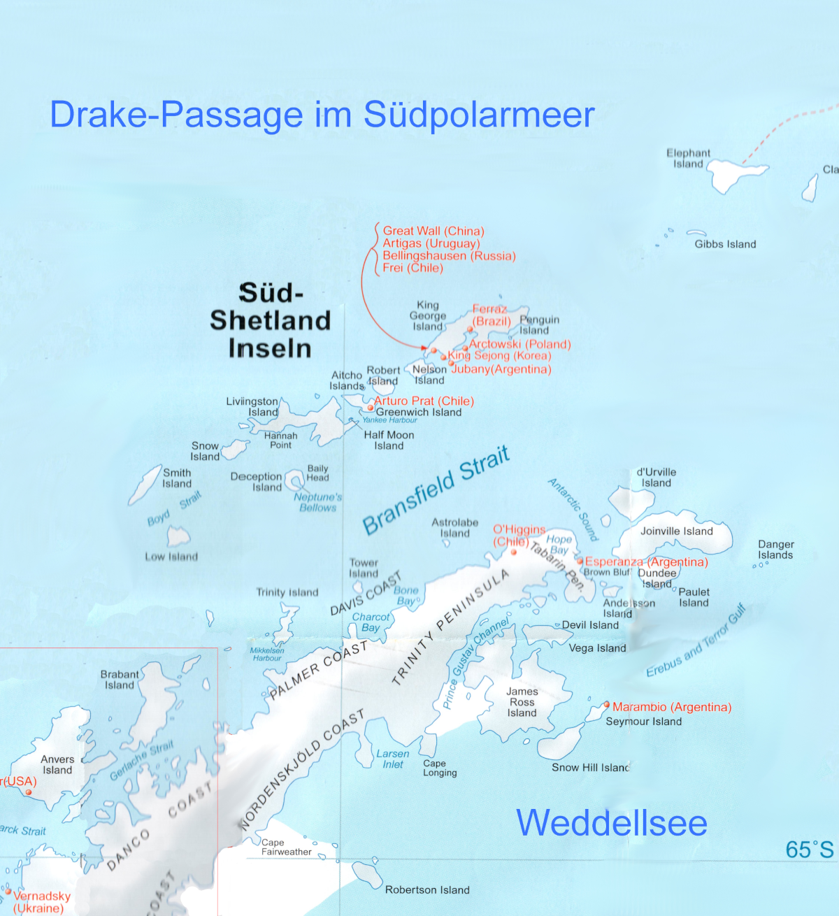 Karte Antarktische Halbinsel
